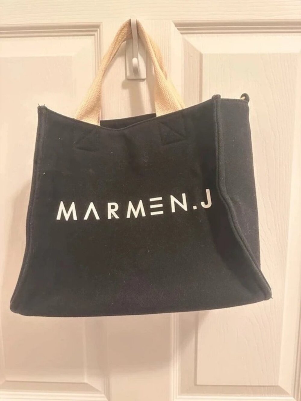 Marmen.J Black Canvas Tote Bag